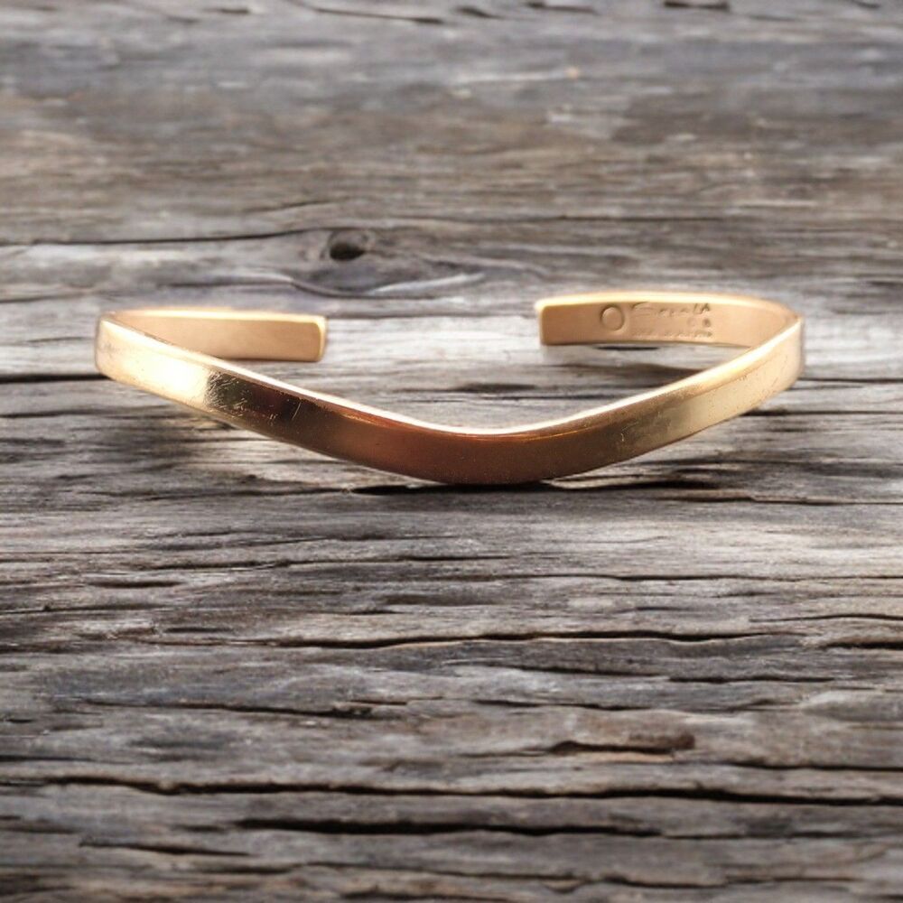 Sergio Lub California Cuff Golden Bangle Signed Bracelet